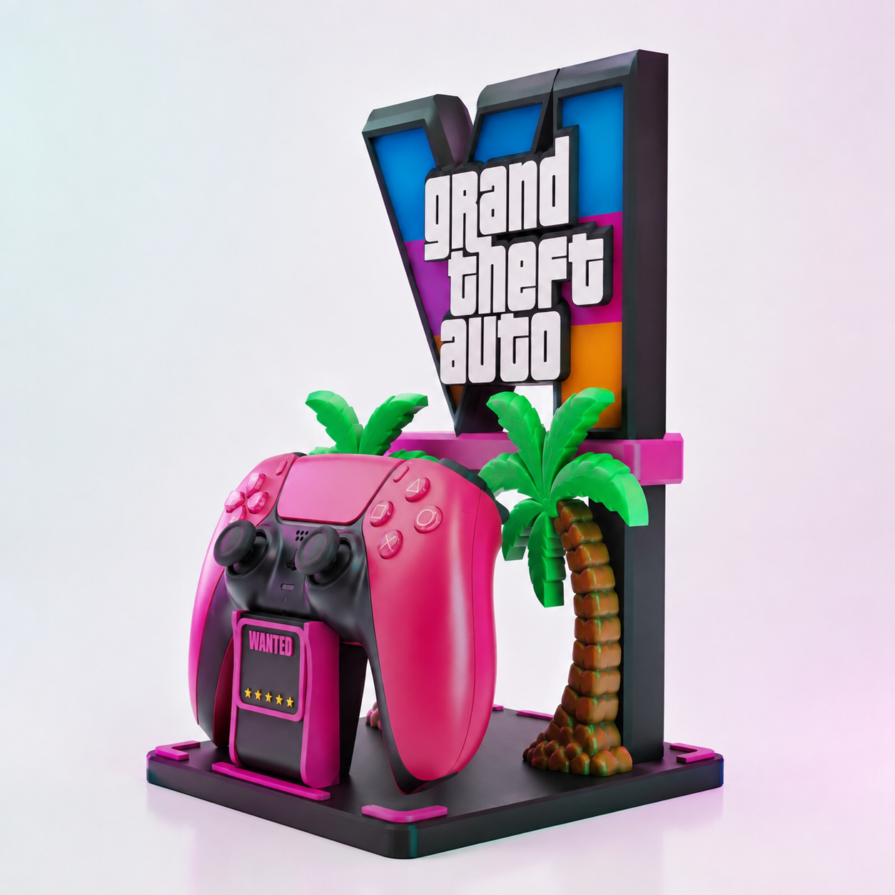 Side profile of a neon controller stand